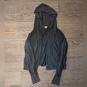 James Perse Cotton Hooded Cardigan